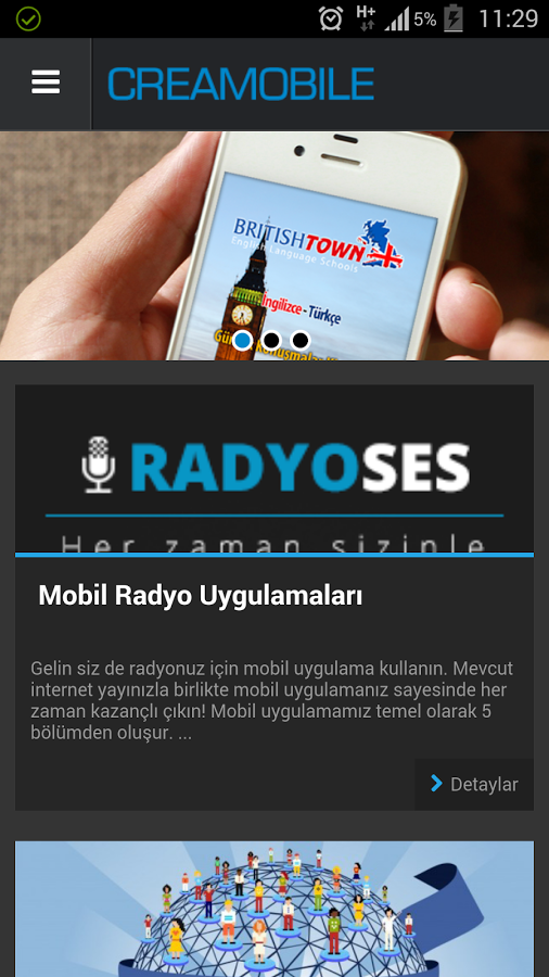 Mobil Uygulama: Creamobile Kurumsal